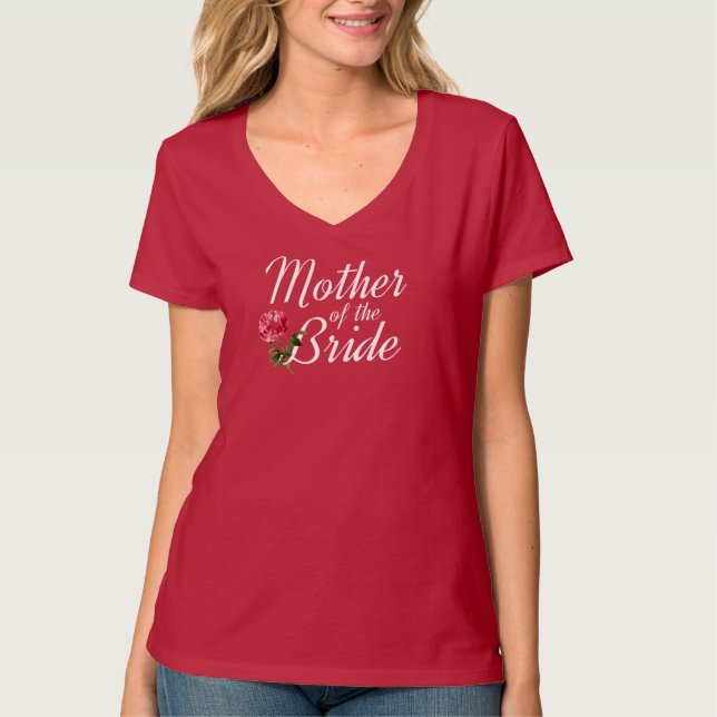 Camiseta Mãe da Caligrafia do Casamento Bride | T-Shirt (Frente)