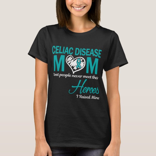 Camiseta Mãe da Doença Celíaca Eu Eduquei o Meu (Frente)