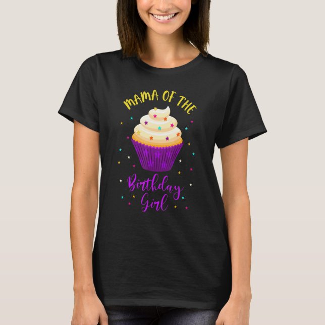 Camiseta Mãe da Fama do Cupcake de aniversário (Frente)