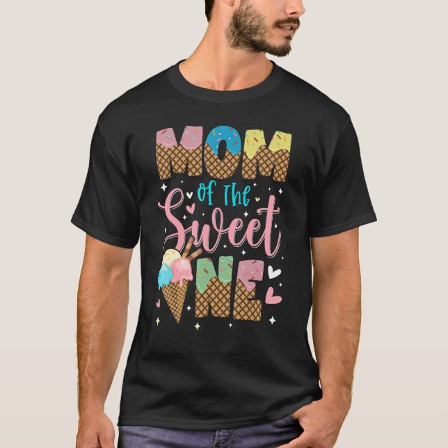 Camiseta Mãe Da Fama Doce De Sorvete De Aniversário (Frente)