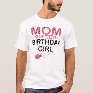 Camiseta Mãe Da Família Birthday Girl Correspondendo Lady