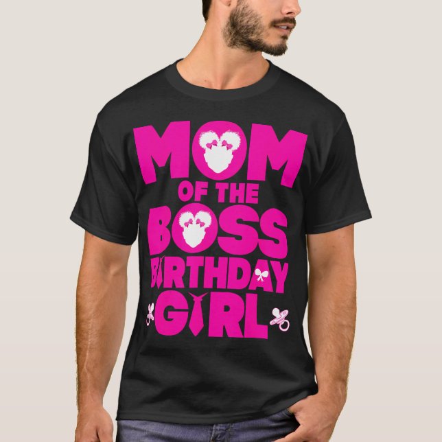 Camiseta Mãe Da Família De Bebê De Aniversário Do Chefe (Frente)