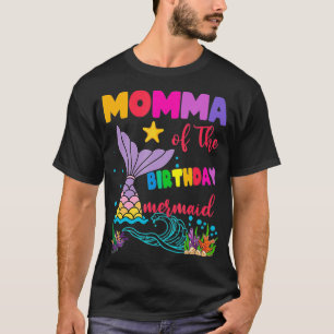 Camiseta Mãe Da Família De Sereias De Aniversário _1