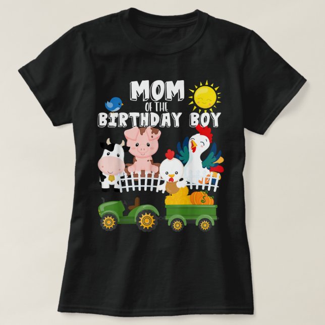 Camiseta Mãe da Fazenda de Meninos de Aniversário É Meu Nas (Frente do Design)