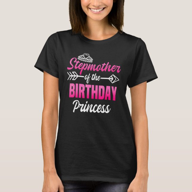 Camiseta Mãe Da Festa De Aniversário Da Princesa, Bday Cel (Frente)