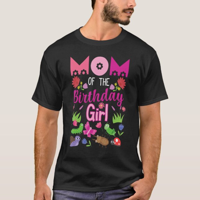 Camiseta Mãe Da Festa De Inseto De Aniversário (Frente)