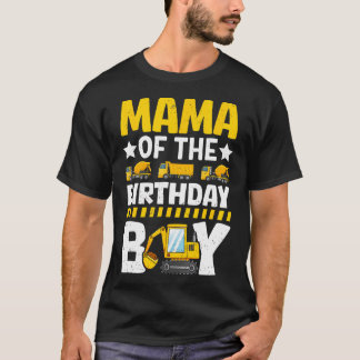 Camiseta Mãe Da Festa Do Tema De Construção Do Garoto De An