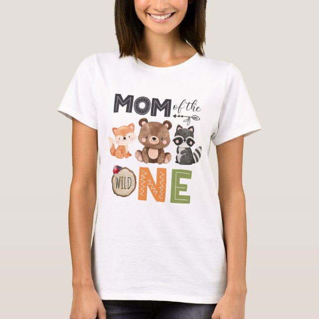 Camiseta Mãe da Floresta Selvagem Anamals Aniversário T-Shi (Frente)