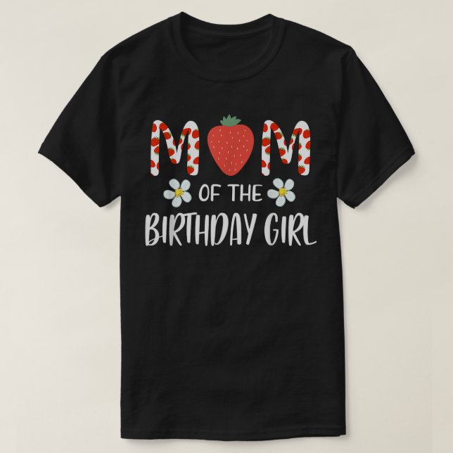 Camiseta Mãe Da Garota De Aniversário Primeiro Aniversário  (Frente do Design)