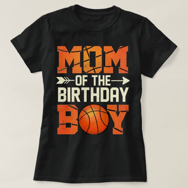 Camiseta Mãe Da Mãe De Basquete De Aniversário (Frente do Design)