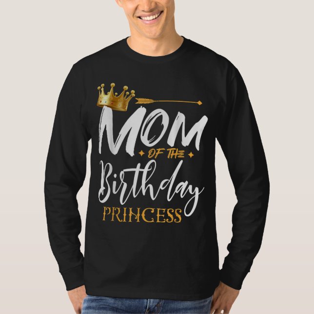 Camiseta Mãe Da Mamãe De Aniversário Princesa Engraçada (Frente)