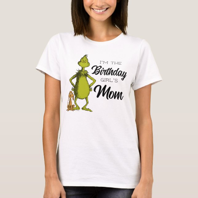 Camiseta Mãe da Menina de Aniversário do Grinch (Frente)