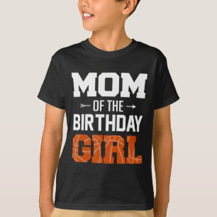 Camiseta Mãe Da Menina De Aniversário Sketll Mãe Família Co