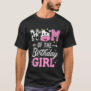 Camiseta Mãe Da Menina De Aniversário Vaca Engraçada Da Faz