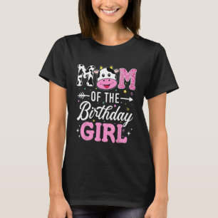 Camiseta Mãe Da Menina Do Aniversário Vaca Engraçada Da Faz