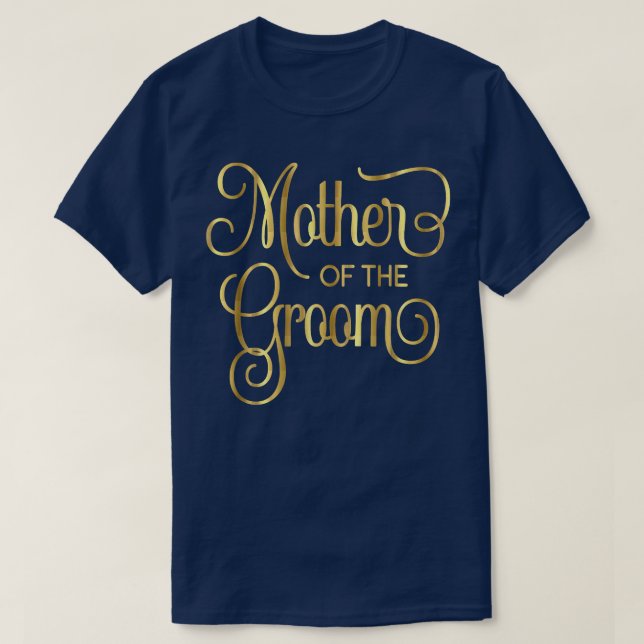 Camiseta Mãe da Noiva Bridal do Casamento do Groom Script (Frente do Design)