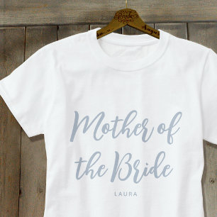 Camiseta Mãe da Noiva Costume de Casamento Azul Empoeirado