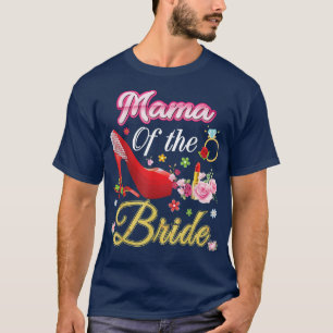 Camiseta Mãe Da Noiva Feliz Casamento Flor Calçado Rosa M