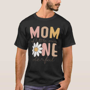 Camiseta Mãe da Pequena Miss Maravilha Primeiro Aniversário