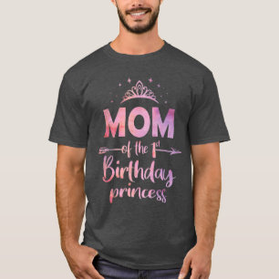 Camiseta Mãe Da primeiro aniversario Princesa Garota Um Ano