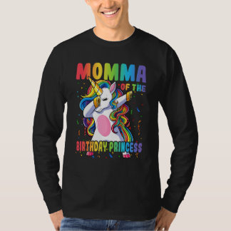 Camiseta Mãe Da Princesa Aniversário Dabbing Unicorn Gir