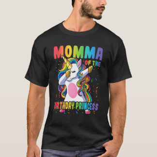 Camiseta Mãe Da Princesa Aniversário Dabbing Unicorn Gir