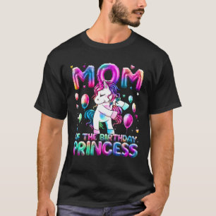 Camiseta Mãe da Princesa de Aniversário a Florescer Unicórn