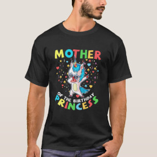 Camiseta Mãe Da Princesa de Aniversário Garota Unicorn Da