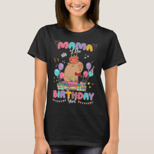 Camiseta Mãe Da Rapariga De Aniversário Capybara Crianças Q
