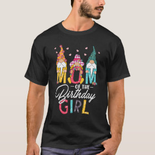 Camiseta Mãe Da Rapariga De Aniversário Mãe Gnomo Má Colori