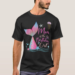 Camiseta Mãe Da Rapariga De Aniversário Sereia, Família Mág