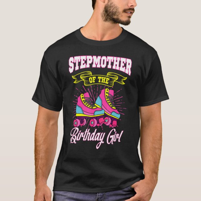 Camiseta Mãe Da Rapariga De Aniversário, Skates De Cilindro (Frente)