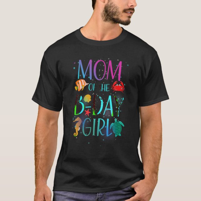 Camiseta Mãe Da Rapariga De Aniversário Sob A Família Marin (Frente)