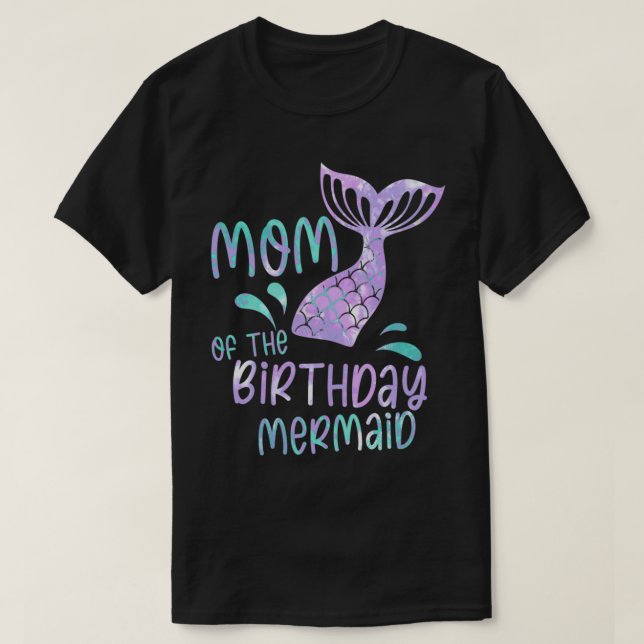 Camiseta Mãe Da Sereia De Aniversário 3 (Frente do Design)