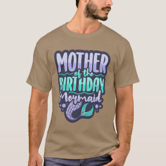 Camiseta Mãe da sereia de aniversário Sereia Mãe Engraçada