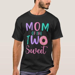 Camiseta Mãe das Duas Garota segundo aniversário Doce
