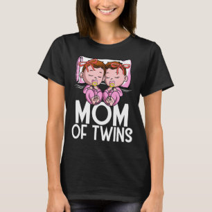Camiseta Mãe das Gêmeas Anunciam Duas Garotas Gêmeas