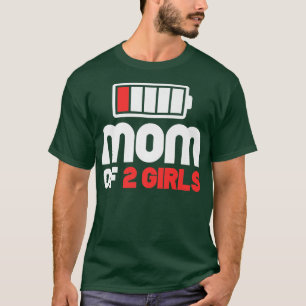Camiseta Mãe de 2 Meninas Engraçadas Dia de as mães Premium