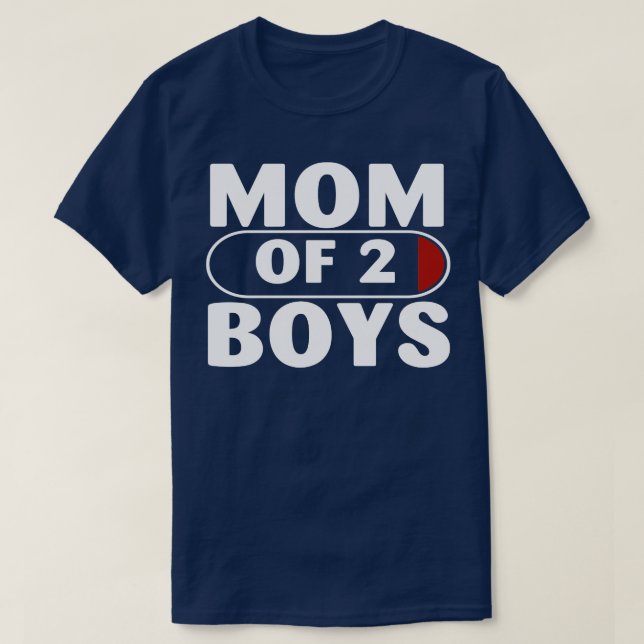Camiseta Mãe de 2 Meninos (Frente do Design)