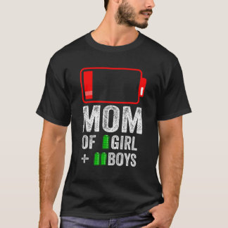 Camiseta Mãe de 2 Meninos 1 do Dia de as mães Birthda