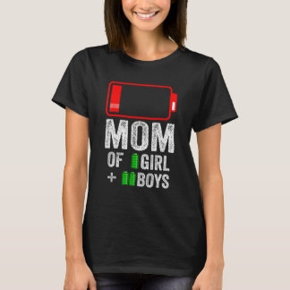 Camiseta Mãe de 2 Meninos 1 do Dia de as mães Birthda
