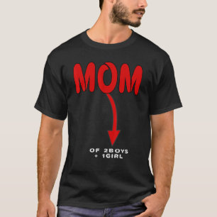 Camiseta Mãe De 2 Meninos + 1 Garota Sem Agulha Nula Sem Pr