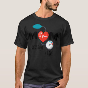 Camiseta Mãe De 2 Meninos + 1 Garota Sem Agulha Nula Sem Pr