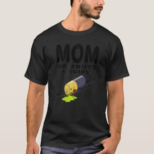 Camiseta Mãe De 2 Meninos + 1 Garota Sem Gás Nula Bateria D