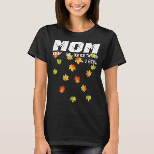 Camiseta Mãe De 2 Meninos + 1 Rapariga Mapeando Folha 1