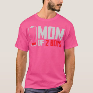 Camiseta Mãe de 2 Meninos, Dia de as mães de Aniversário Mu