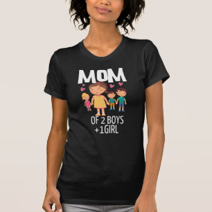 Camiseta Mãe De 2 Meninos E 1 Rapariga