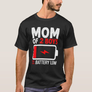 Camiseta Mãe De 2 Rapazes 2 Mães Com Baixo Dia de as mães D