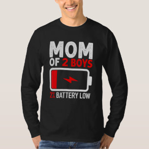 Camiseta Mãe De 2 Rapazes 2 Mães Com Baixo Dia de as mães D