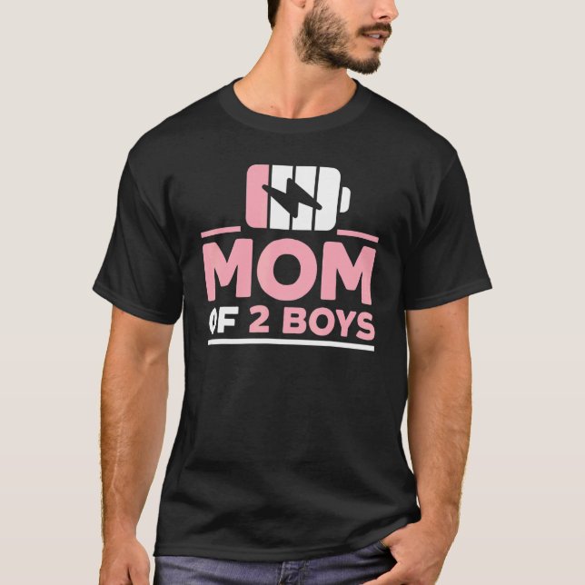 Camiseta Mãe De 2 Rapazes A Melhor Mãe Da Mãe (Frente)